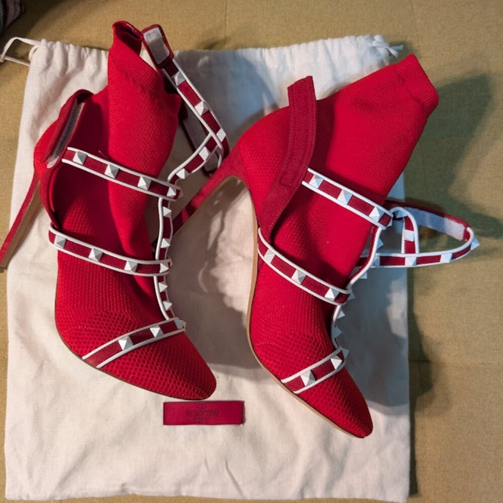 Valentino Garavani Women's Rockstud Ankle Sock Boots